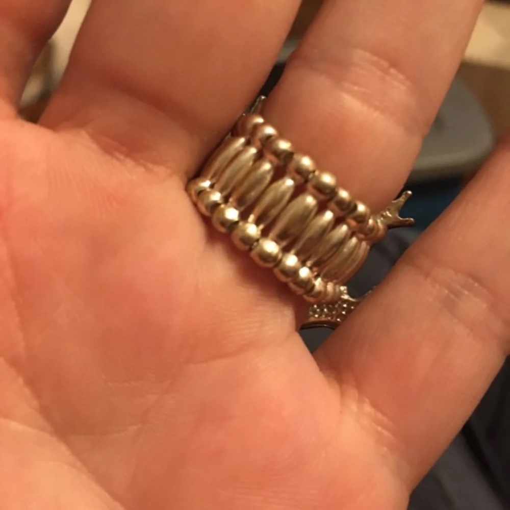 Green Frog Rhinstone Stretchy Ring - Picture 3 of 4